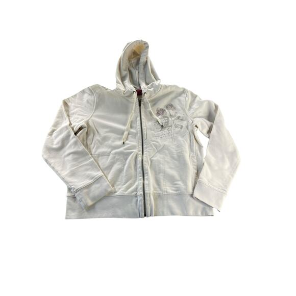 Chaps White Full Zip-Up Hoodie Sweatshirt Women's Adult Size XL - Picture 1 of 6